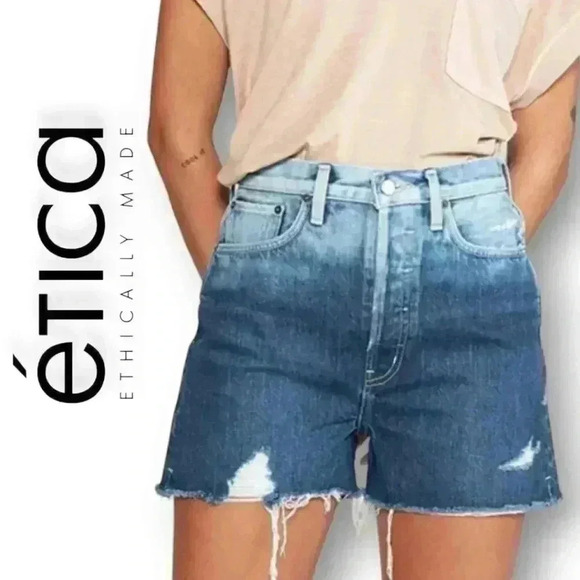 Γtica Fern High Rise Cut-Off Distressed Festival Denim Shorts - Size 27 NWOT - Picture 3 of 13